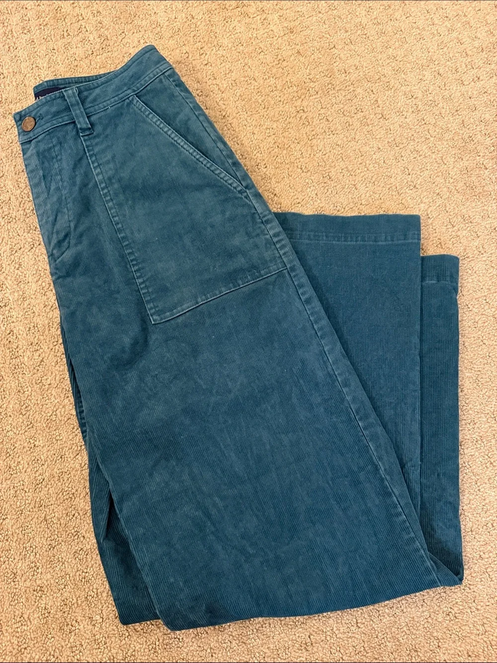 United By Blue High Waist Wide-Leg Corduroy Pants - Teal Blue - Size 2
